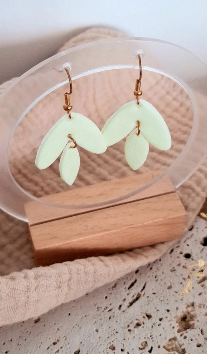 Brume Menthe Mini – Boucles d’oreilles pendantes – Création unique - photo numéro 4