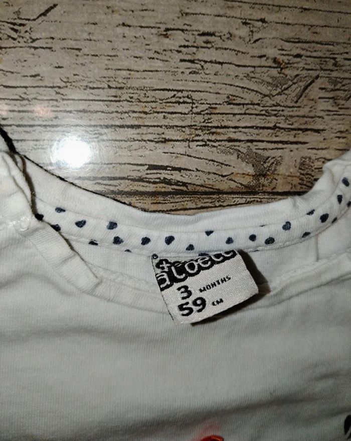 Joli t-shirt manches longues fille 3 mois TAO - photo numéro 4
