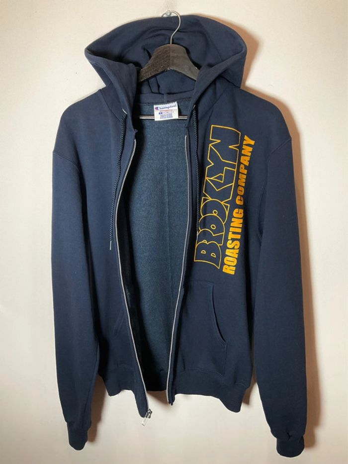 Sweat zippé à capuche bleu marine pour homme Champion Brooklyn Roasting Company taille S 265 - photo numéro 2