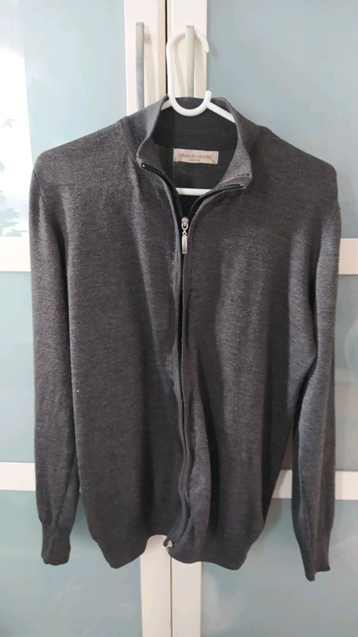 Gilet gris Charles Hewith laine mérinos