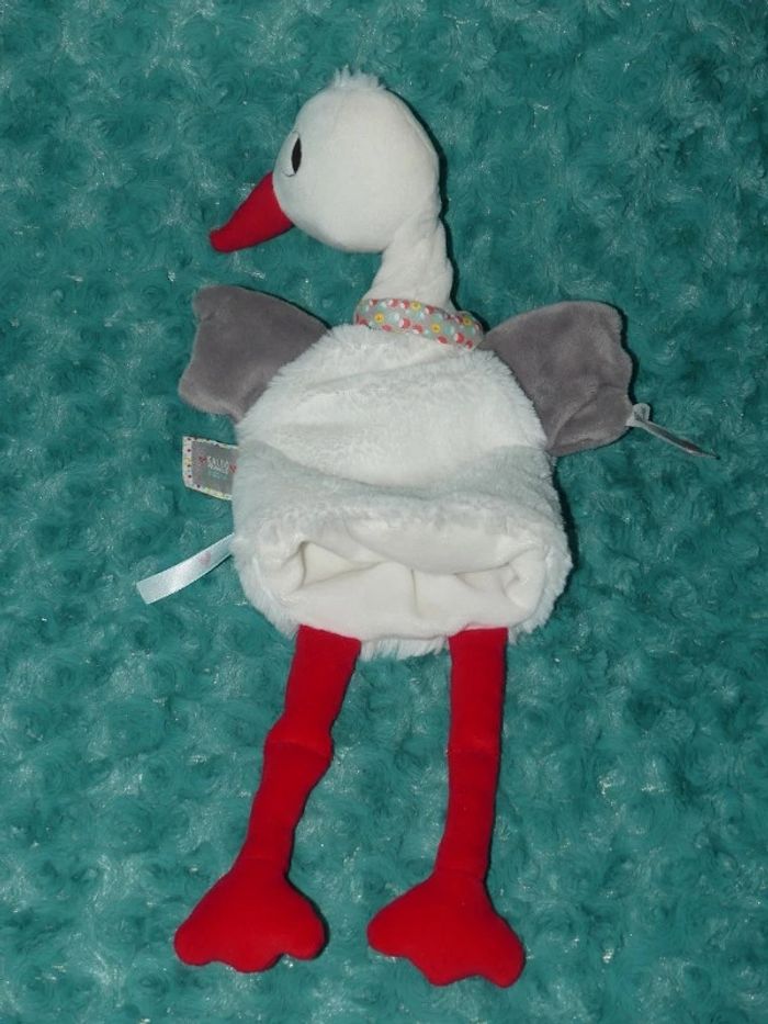 Doudou plat cigogne marionnette kaloo Nopnop 🌸tbe - photo numéro 3