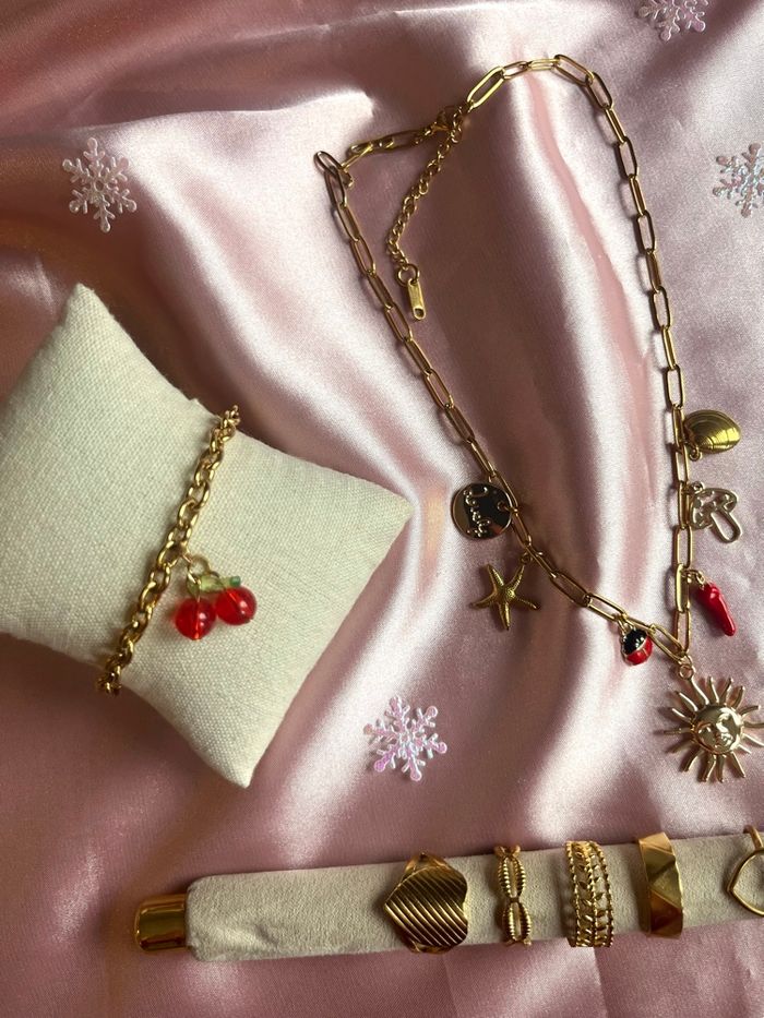 Box bijoux, acier inoxydable, ajustable, tendance, collier, bracelet, bague, porte clé - photo numéro 2