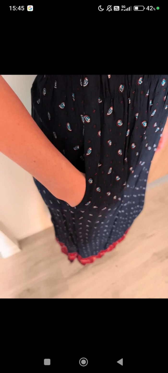 💙 Robe longue marine & rouge D&Z Fashion – Taille unique - photo numéro 6