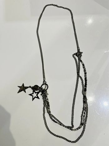 Collier sautoir étoiles et perles