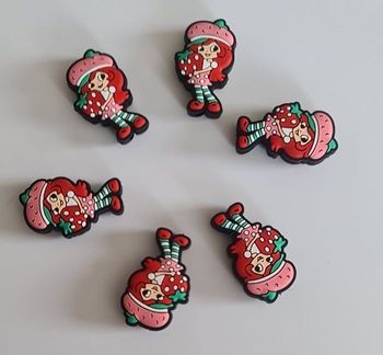 6 perles silicone Charlotte aux fraises