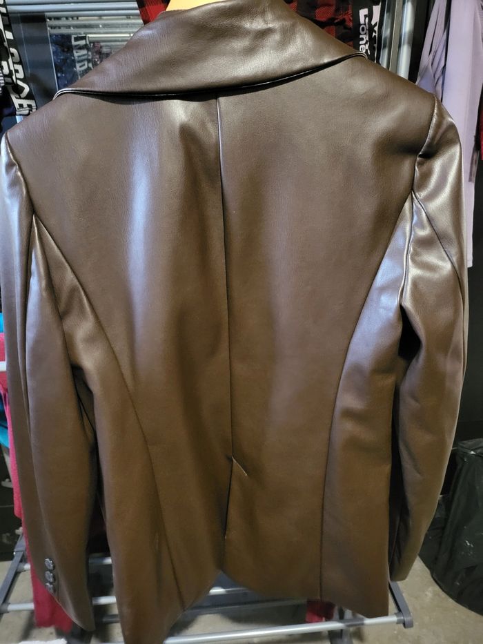 Veste simili cuir marron femme Pimkie Taille S - photo numéro 2