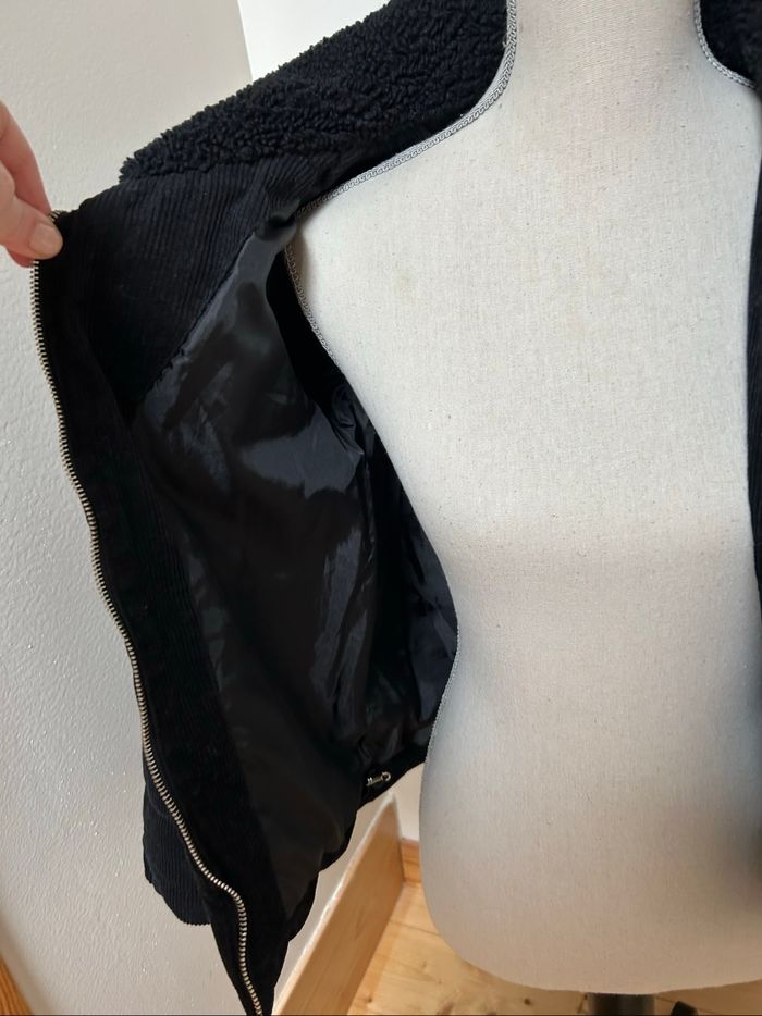 Manteau matelassé en velours côtelé noir - taille 2XS - photo numéro 3