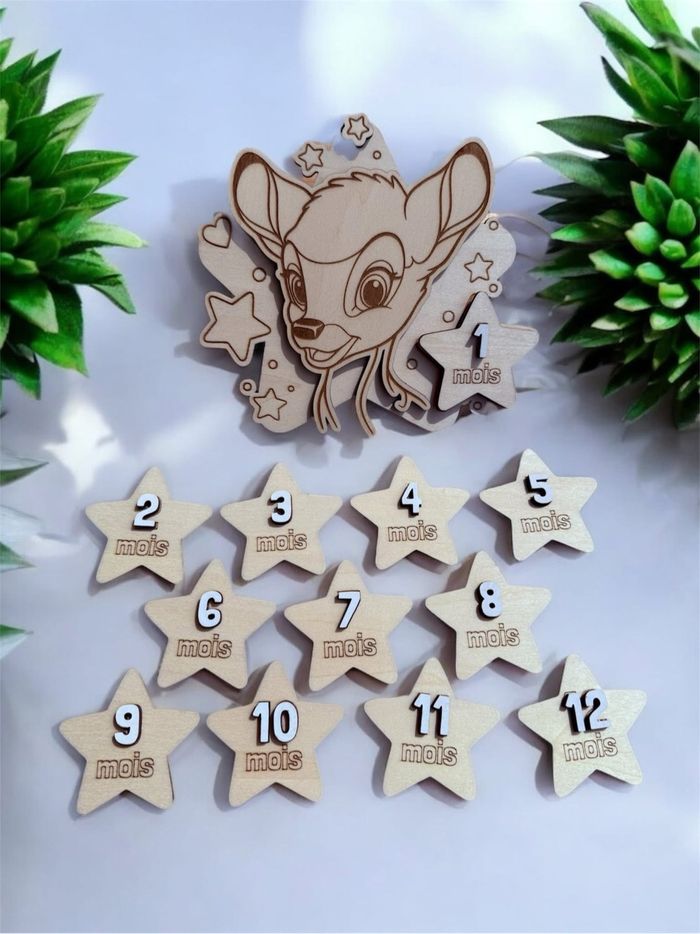 Cartes étape en bois bambi - photo numéro 3