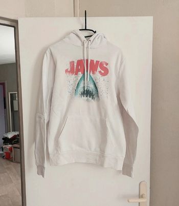 Sweat à capuche Blanc les dents de la mer