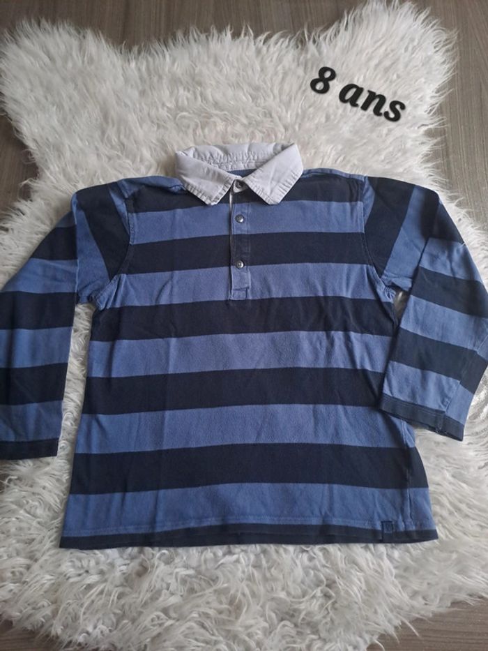 Polo manches longues okaidi 8ans