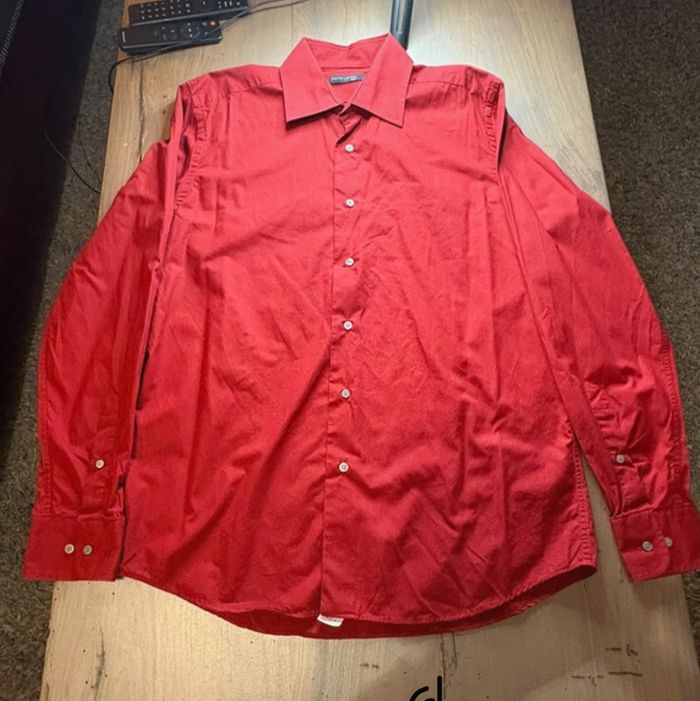 Chemise homme rouge Pierre Cardin Slim fit