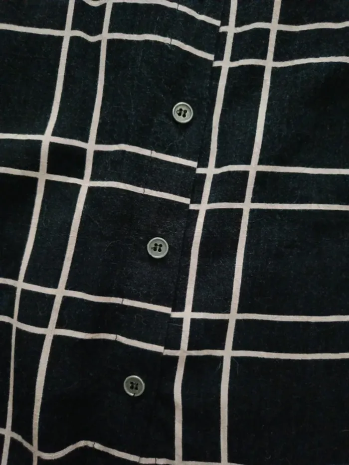 Chemise manches courtes noir rayé beige Forever 21 M - photo numéro 5