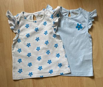 lot 2 Tee-shirts Marguerite manche volantée taille 2 ans