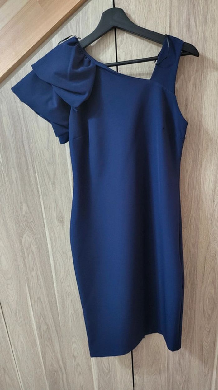 Robe chic asymétrique bleue - photo numéro 3