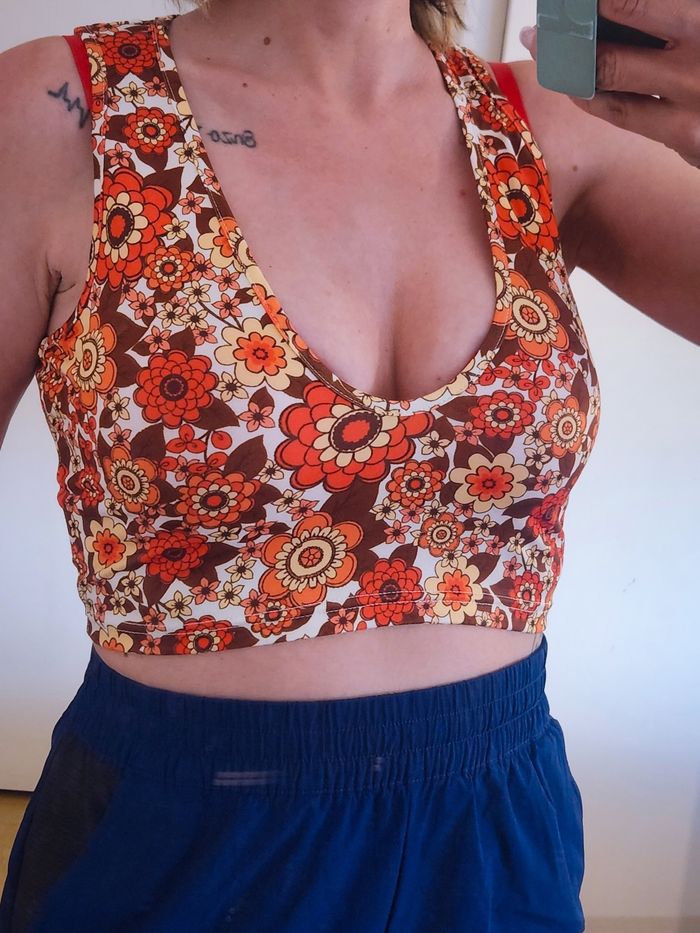Top court vintage fleuri neuf