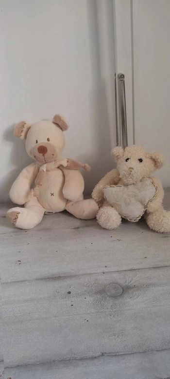 Lot  de 2  oursons  en  peluche