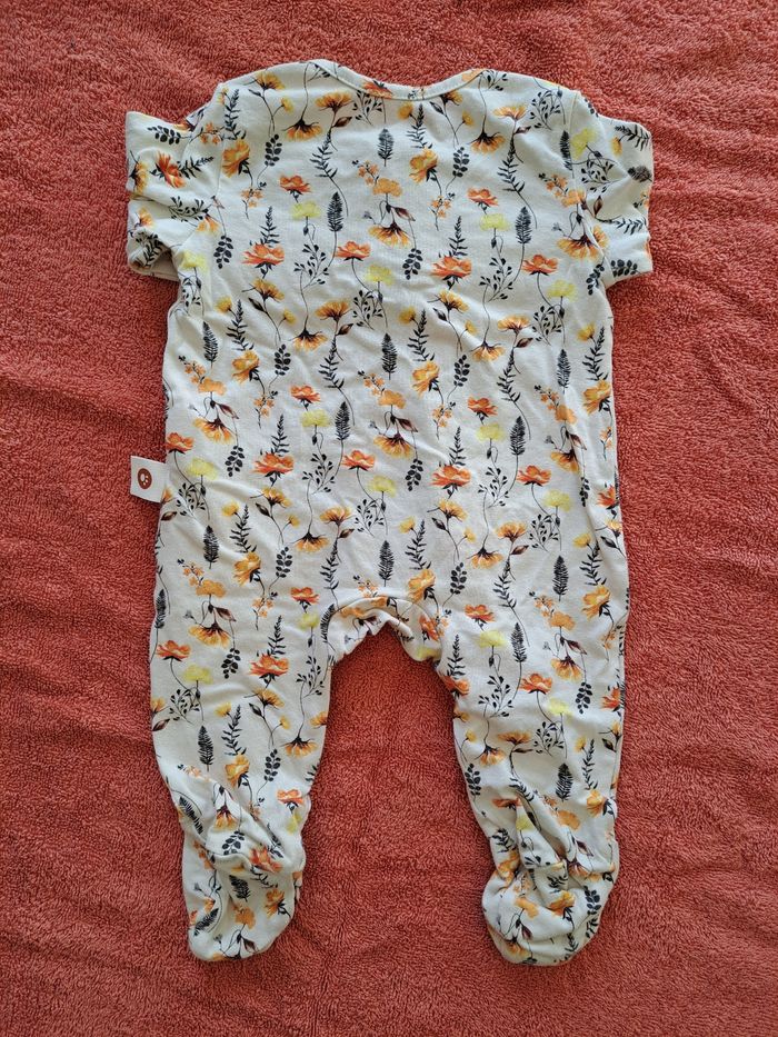 Pyjamas zip coton à fleur - photo numéro 2