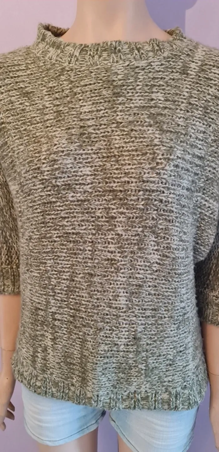 Pull en laine femme kaki - photo numéro 2