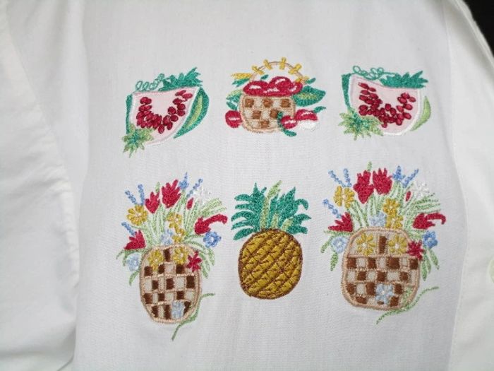 Chemise vintage fruits et fleurs 46 TBE - photo numéro 4