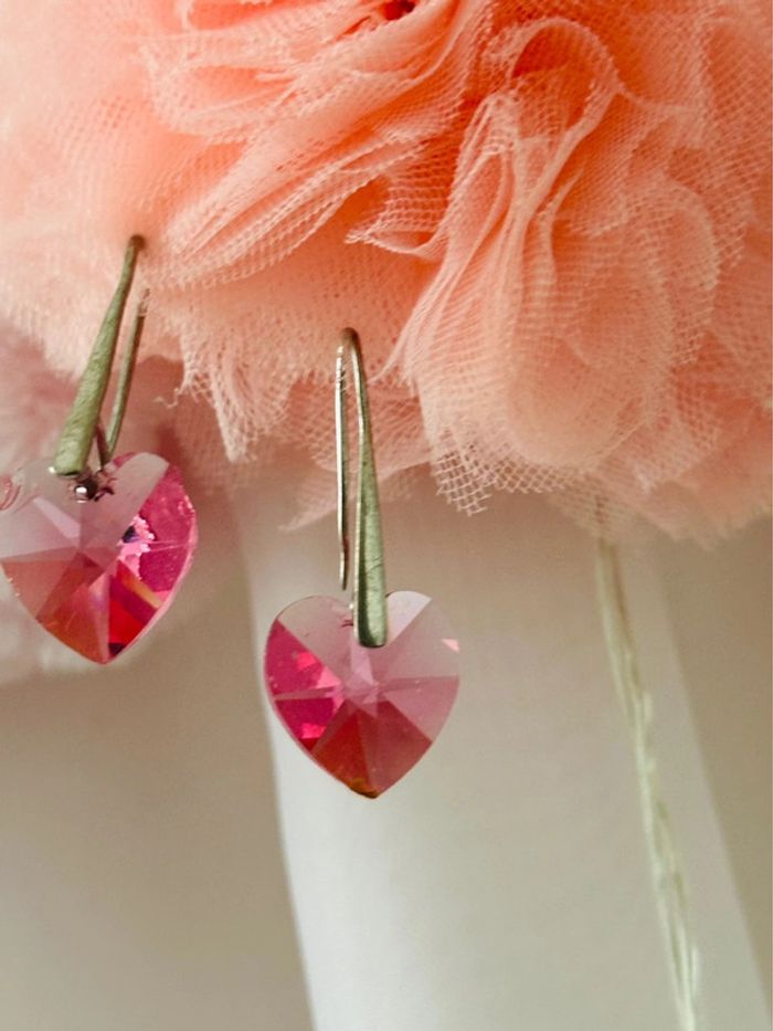 Boucles d’oreilles cœur Swarovski - photo numéro 2