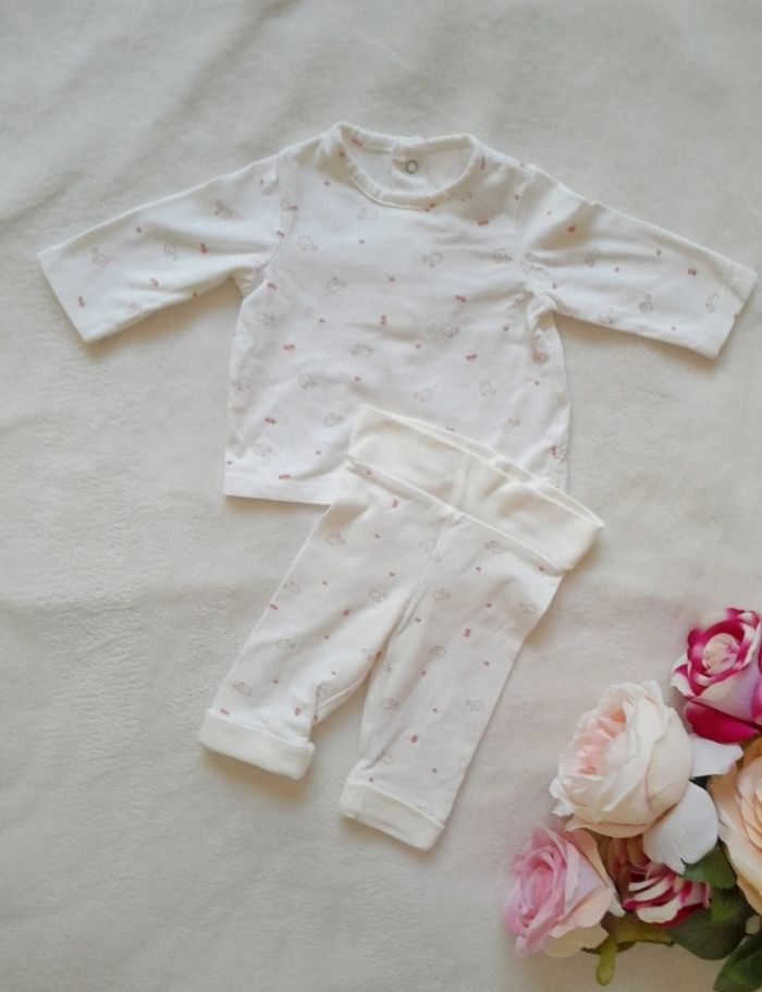 Ensemble fille legging et t-shirt imprimé oiseaux 0 mois Orchestra