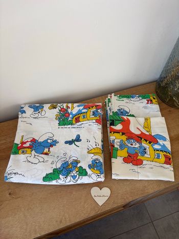 Linge de lit schtroumpfs 