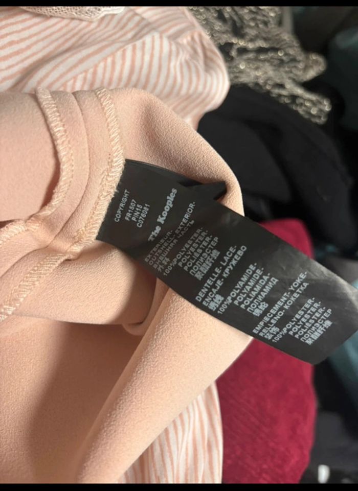 Robe The Kooples neuve XS rose pâle dentelle blanche - photo numéro 12