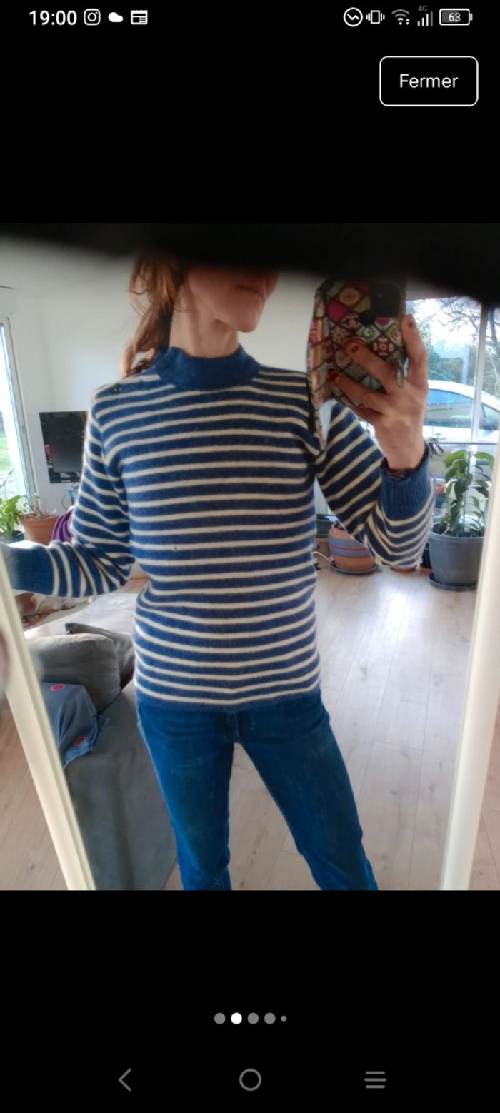 Pull marin vintage s pure laine vierge c 81 - photo numéro 2