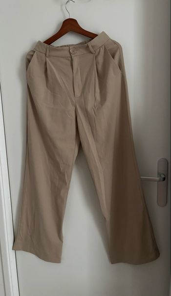 Pantalon à jambes larges beige/marron clair S/M