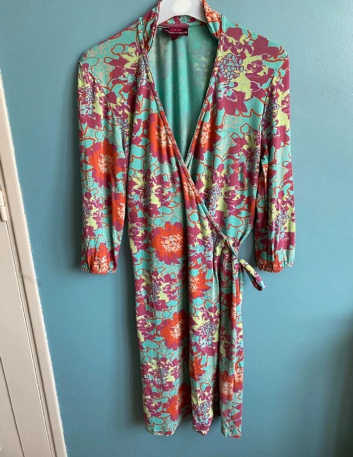 Robe cache cœur motif fleurie fiancée du Mékong