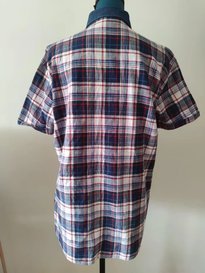 Chemise homme été manches courtes bicolore carreaux années 90 - photo numéro 2