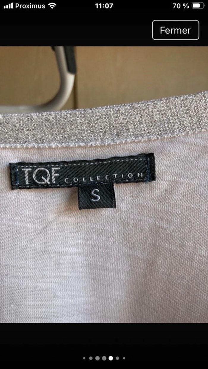 Superbe blouse vaporeuse légère lisèré argenté taille L - photo numéro 4