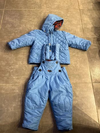 Combinaison + veste de ski bleu ciel 24 mois
