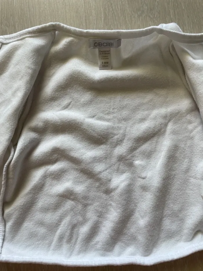 Veste blanche 6 mois obaibi - photo numéro 3