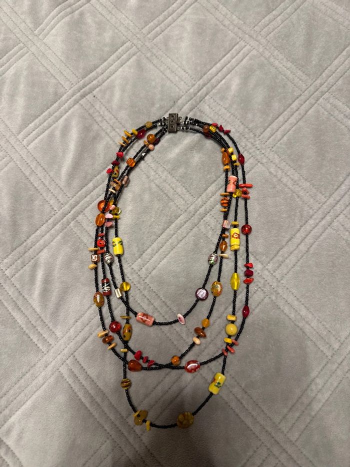 Collier multirangs perles fantaisie – Style bohème coloré