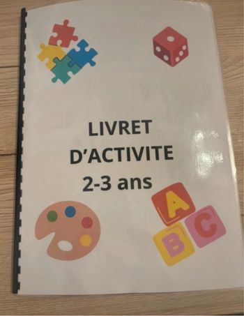 Livret  activité 2-3 ans relié plastifié et réutilisable