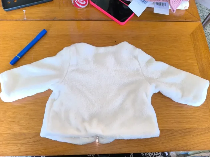 324693 gilet blanc épais fille 6 mois obaibi - photo numéro 2