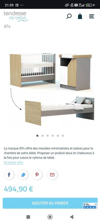 Lit combiné évolutif Avec sommier