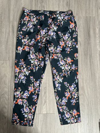Pantalon à fleurs noir et multicolore Kiabi TXL 46/48
