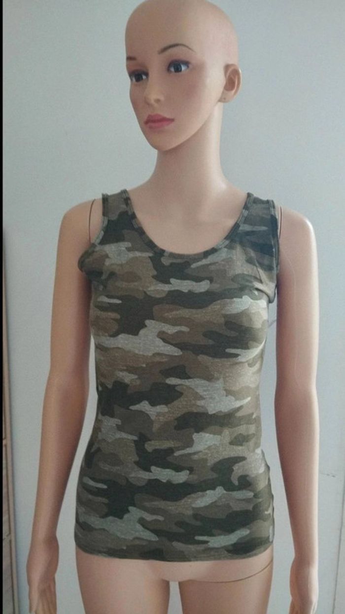 Débardeur camouflage taille m femme - photo numéro 2