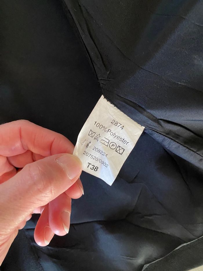 Veste blazer long 3/4 noir camaïeu taille 38 - photo numéro 16