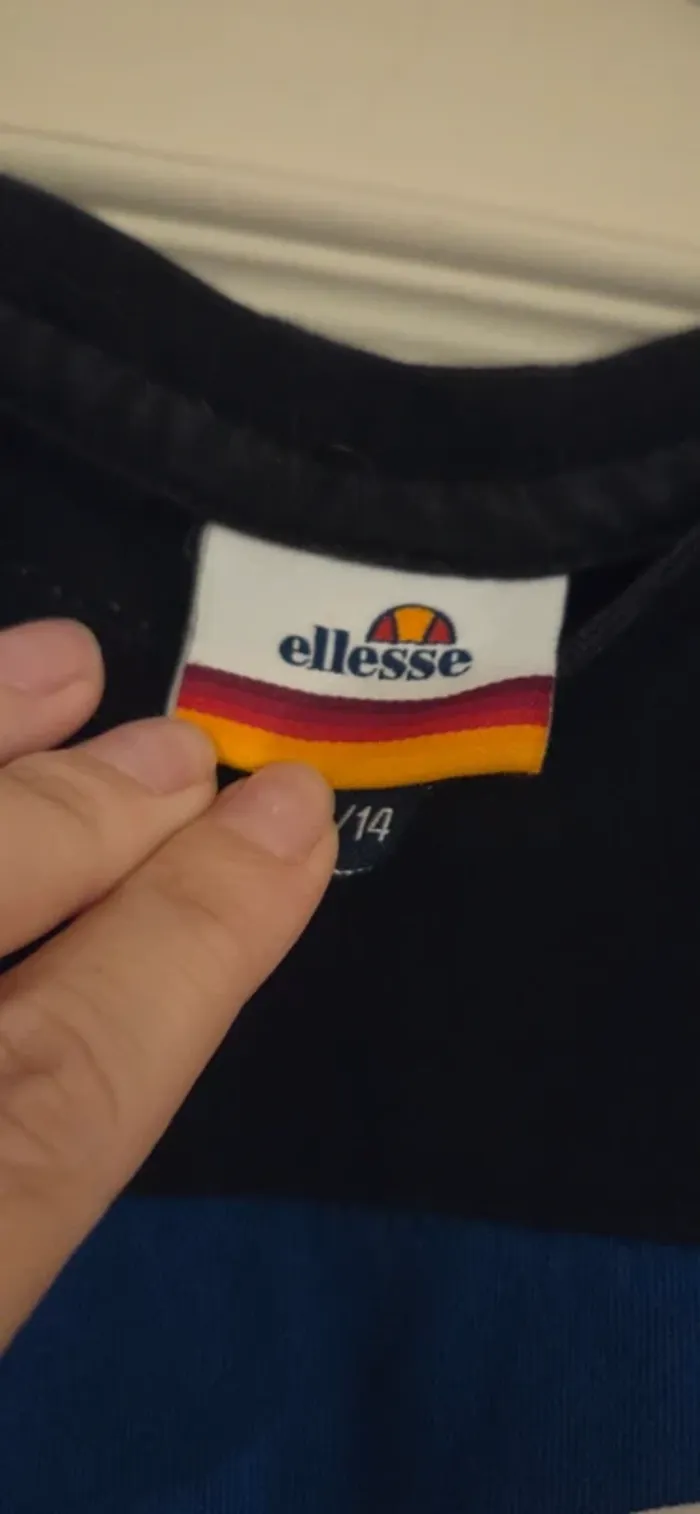T-shirt Ellesse colorblock – Bleu/Noir – 13/14 ans - photo numéro 3