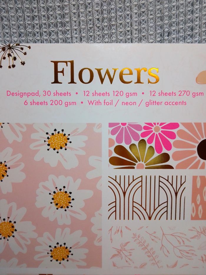 Bloc de papier création design "Flowers"/ Scrapbooking - photo numéro 2