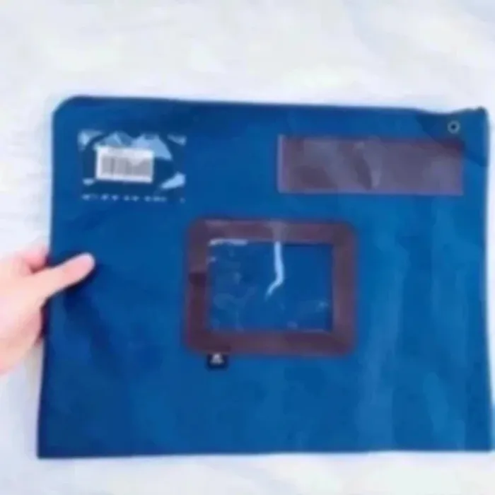 Sublime Pochette sac zippé à fermeture à glissière imperméabilisé bleu marine Alba neuv