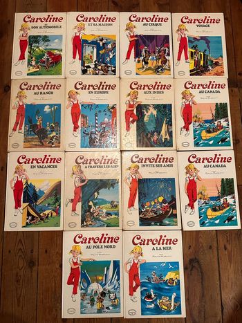 Bon état - Lot de 14 livres Caroline grands albums Hachette anciens bd