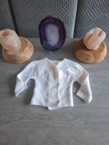 Gilet naissance blanc fille