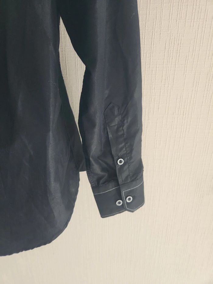 Chemise manches longues noire effet brillant M'rode S - photo numéro 11