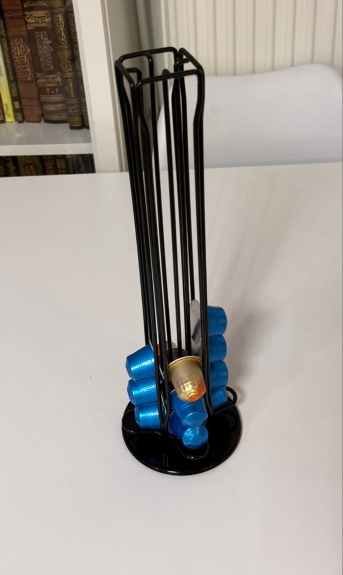 Porte capsules Nespresso rotatif – métal noir - photo numéro 2