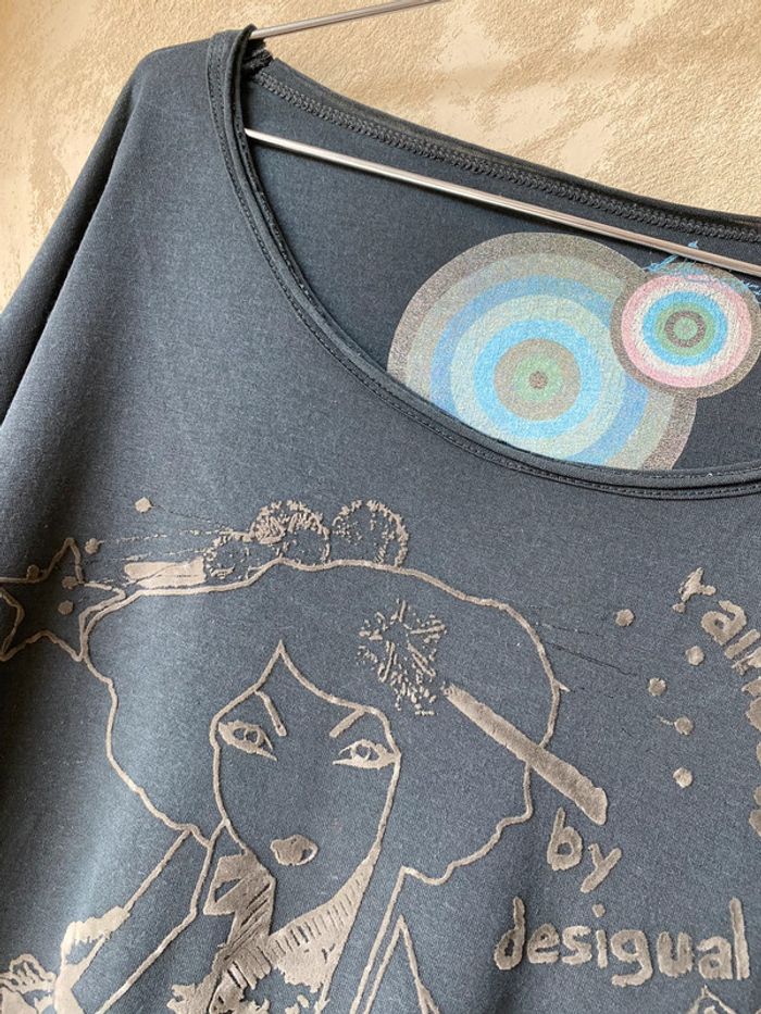 Top 3/4 gris japonaise Desigual S - photo numéro 8