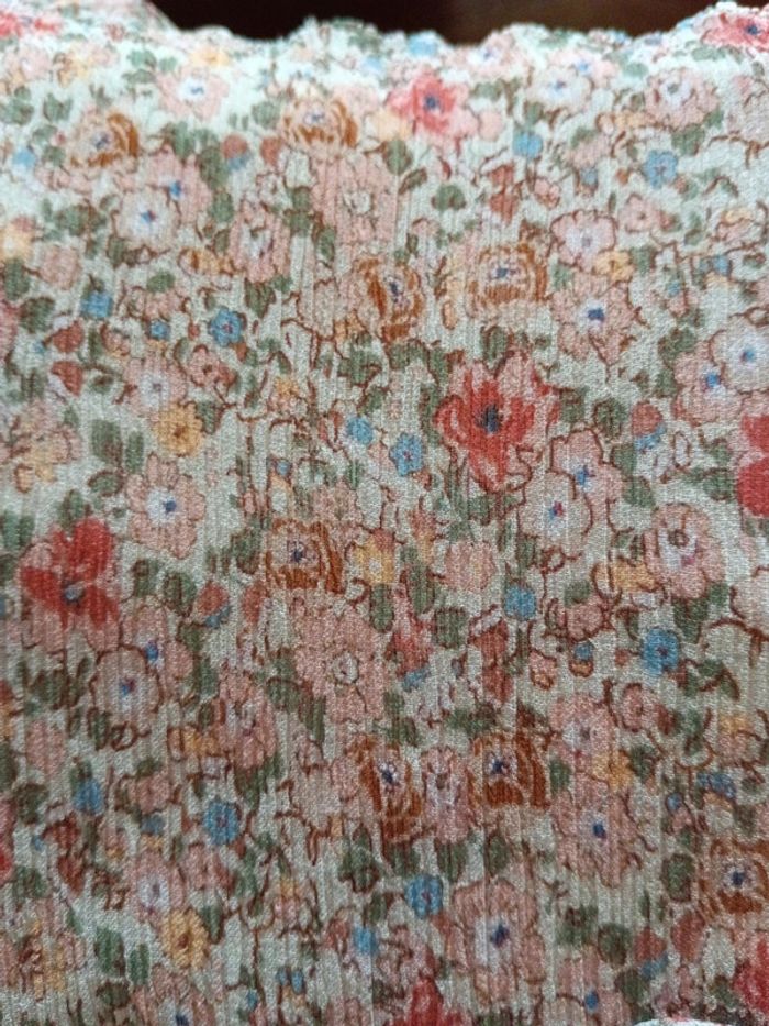 Robe fleurie pastel sans manches degriffée et upcyclé - photo numéro 9